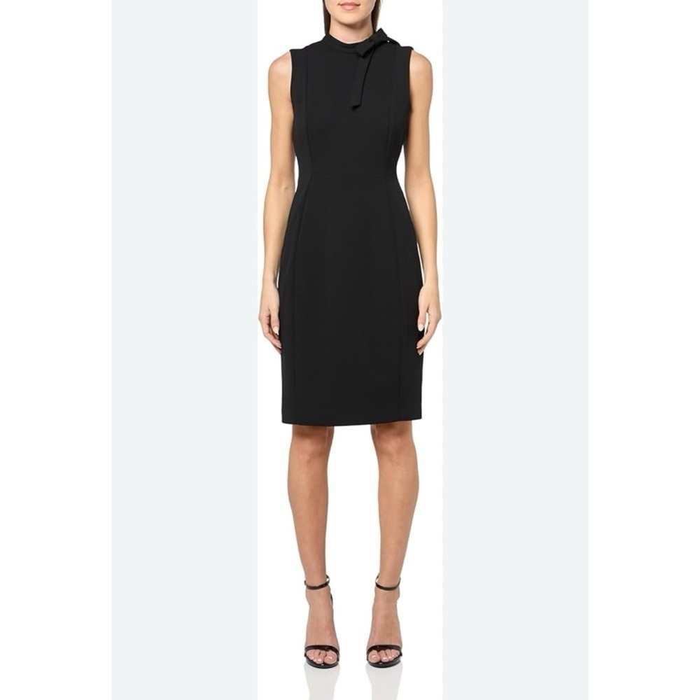calvin klein black bodycon dress Women's Sleeveless Bow Halter Neck Sheath Dress, Black, 8 Color:Bluestone EE01489 it offers both comfort Lilly Pulitzer Ophelia Metallic